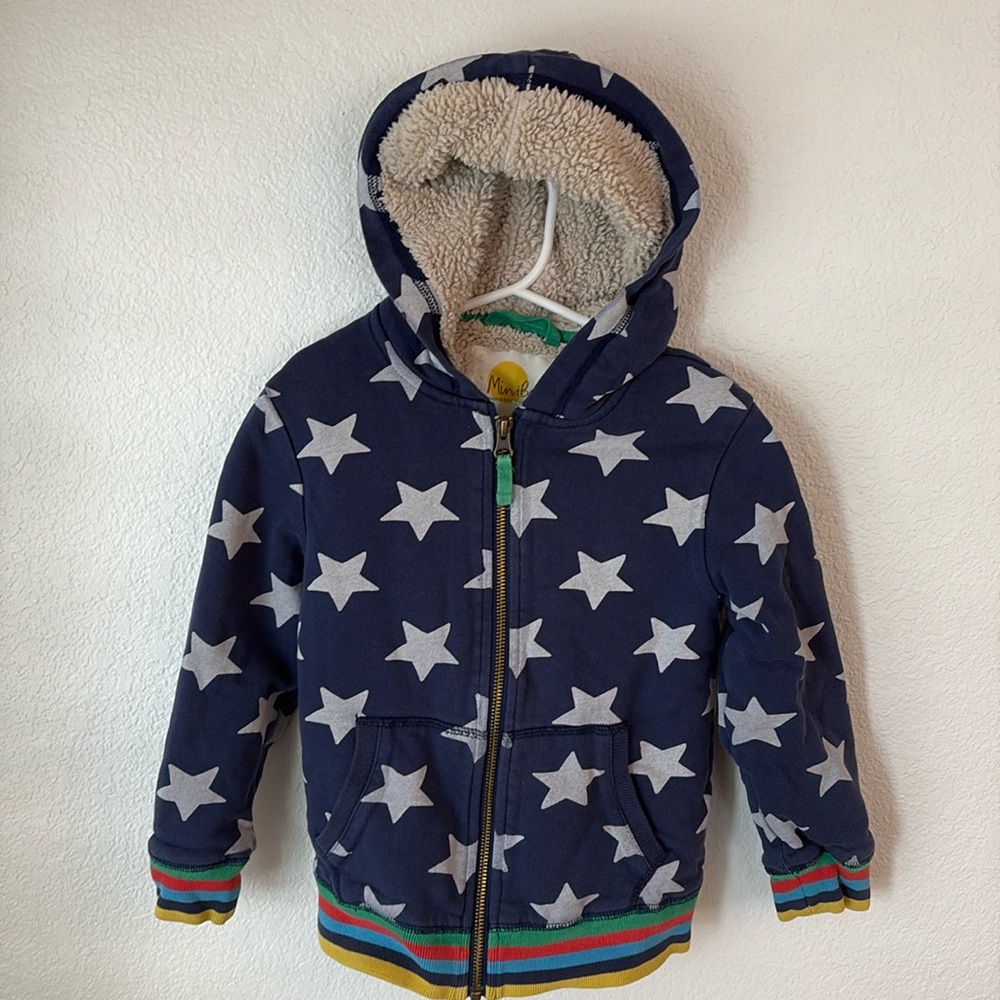 Mini boden zippered hoodie lined

Size 4-5Y